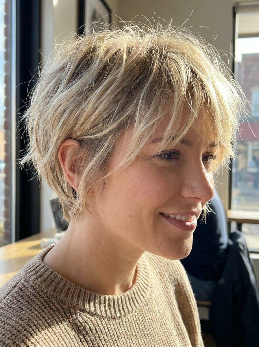 Messy Bixie Cut - Bixie Cut für Frauen